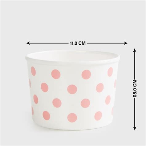 Buy Bakers Pride Set of 4 Melamine Polka Dot Ice Cream Bowls - 550ml ...