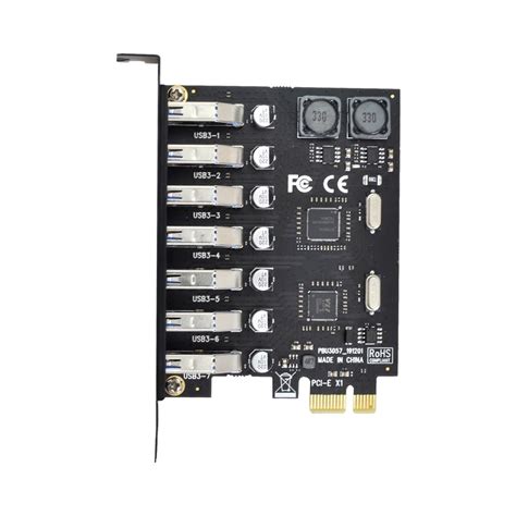 CY Card 7 Ports PCI-E to USB 3.0 HUB PCI Express Expansion Adapter ...