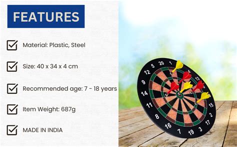 Kids Mandi® Magnetic Dart Board Set - 13 Inch Wide with 6 Magnetic ...