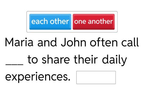 Each other vs one another - Complete the sentence