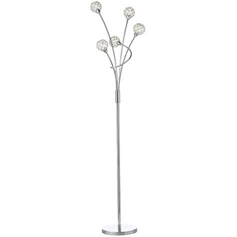5 Light Beaded Ball Floor Lamp - Polished Chrome - Lightbox