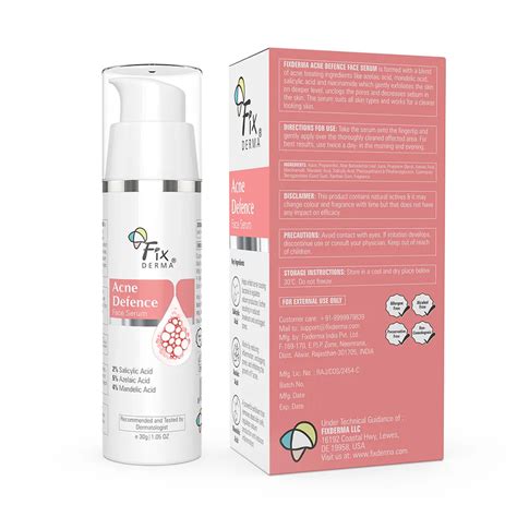 Acne Defence for face Face – with 2% Salicylic Acid Serum by Fixderma ...