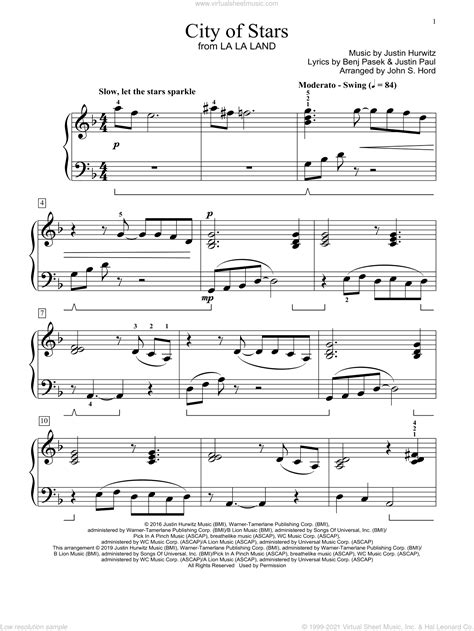 City Of Stars (from La La Land) (arr. John S. Hord) sheet music ...