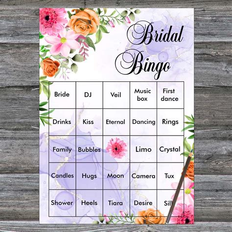 Bridal Shower Bingo Cards,Pink Floral Bridal Bingo Cards,Flo | Inspire ...