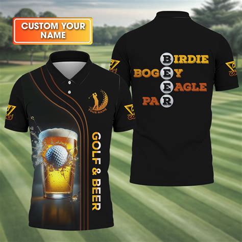 Golf And Beer Custom Funny Golf Polo Shirt, Mens Golf Gift, Gift For G ...