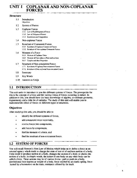 Unit 1 - Introduction to Coplanar and Non-Coplanar Forces - Studocu