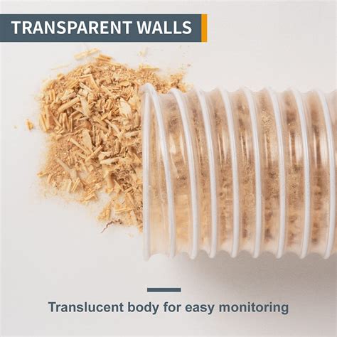 POWERTEC 70220 PVC Dust Collection Hose (5 Inch x 10 Feet) | Left ...