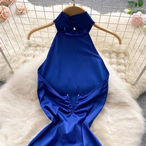 Olga Blue Satin Dress – Label Frenesi Fashion