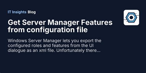 Image result for Server Manager Features