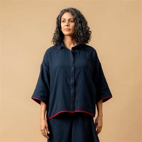 SHIRIN BLUE OVERSIZED SHIRT