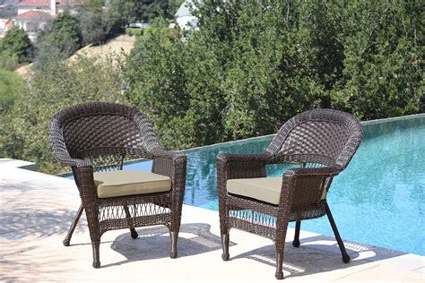 Amazon.com: Jeco Resin Wicker Patio Chair in Espresso (Set of 2 ...