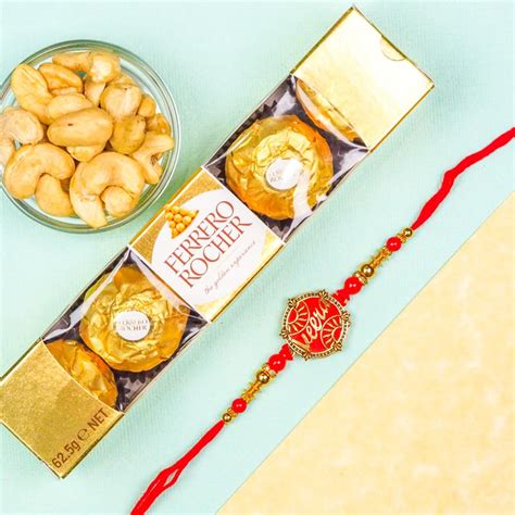 Send Veera Rakhi With Ferrero Rocher & Cashews Online | Rakhibazaar.com