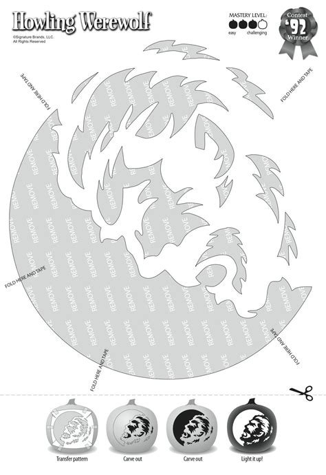 Werewolf Pumpkin Stencil Printable