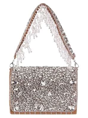 SWISNI big golden crystal clutch bag : Amazon.in: Fashion