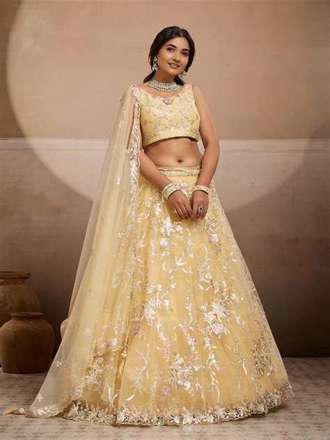 Chiffon Sequin Embroidery Semi-Stitched Lehenga Choli Set – houseofpanchhi