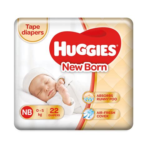 Huggies Newborn NB Tape Style Diapers (22 Count) - Cureka