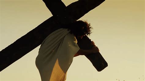 Christ Carrying Heavy Cross First Shot Stock Footage SBV338662012 ...