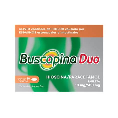 Buscapina Duo alivia dolor de panza. Hioscina 10 mg / Paracetamol 500 mg 10 tabletas | Walmart ...