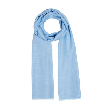 Baby Blue Plain Cotton Silk Scarf | Ipekevi