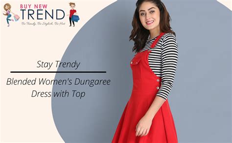 Buy DIMPY GARMENTS Blended Women's Above the Knee Dungaree Dress With ...