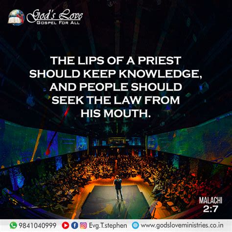 Malachi 2:7 :: God's Love Ministries - Today's Promise