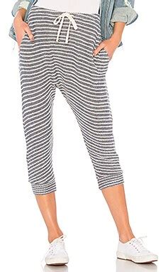 SUNDRY Striped Drop Crotch Pant in Denim Stripes | REVOLVE