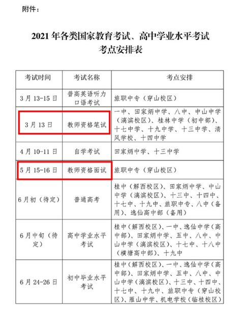 桂林市教育局：2021下半年教师资格证考试时间为10月30日-考试网