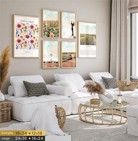 Kansas Flower Market, Kansas State Prints Set of 6, Kansas Poster ...