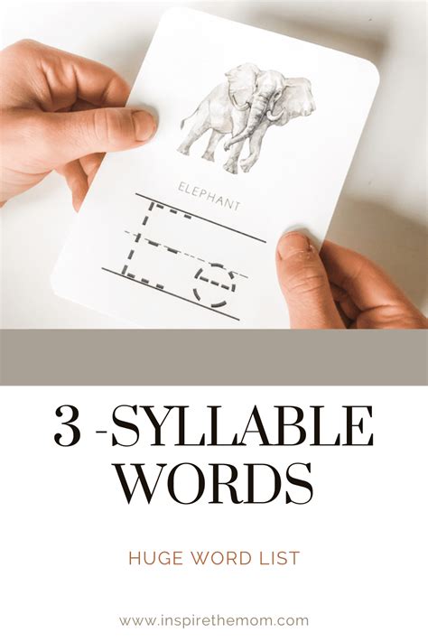 3 Syllable Words - (Huge List)