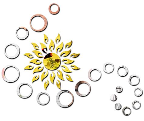 Buy Bikri Kendra - Sun Golden with Rings Silver 3 Set - 3D Acrylic ...