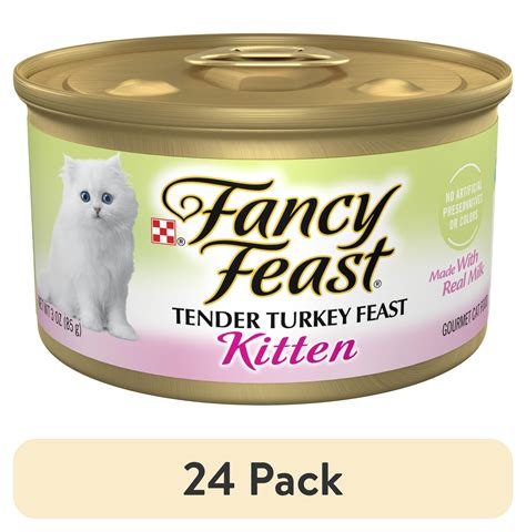 (24 pack) Purina Fancy Feast Kitten Food, Wet Cat Food, Tender Turkey ...