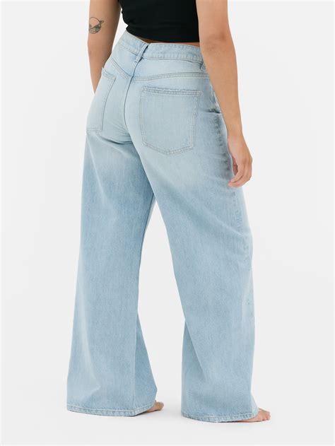 Womens Light Blue Mid-Rise Baggy Jeans | Primark