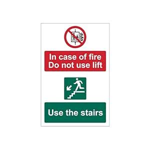 UV Printed Waterproof Sign Foam Board|in Case of Fire Do Not Use Lift ...