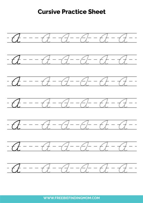 Free Printable Cursive Alphabet Practice Sheets: Capital A