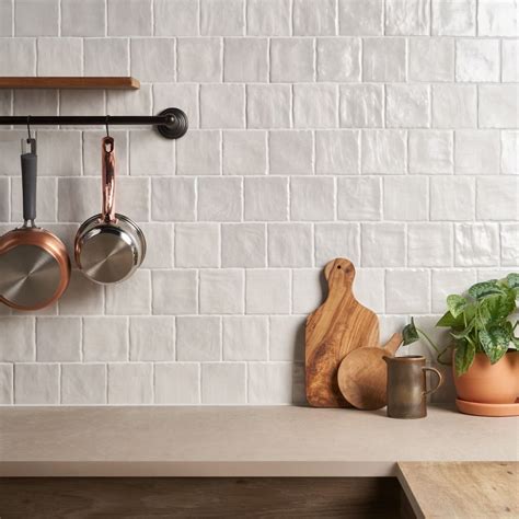 Montauk Gin 4x4 White Mixed Finish Ceramic Tile | Ceramic wall tiles ...