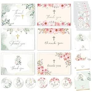 Decorably 24 Pack 6x4in Christian Thank You Cards with Envelopes and ...