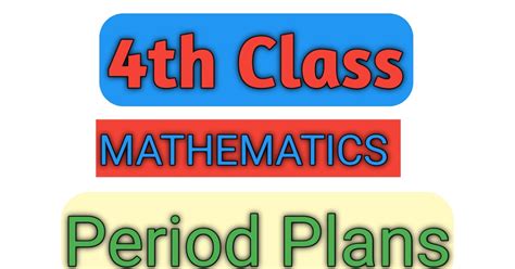 FLN 4TH CLASS MATHS LESSON PLANS