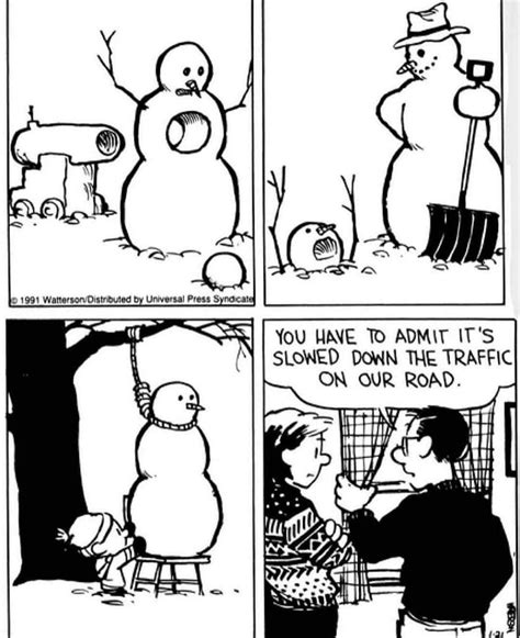 Calvin's snowmen : r/calvinandhobbes