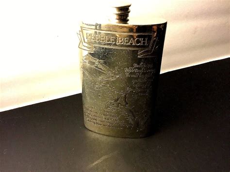 Pebble Beach Flask With Map/ Scorecard Jack Nicklaus Sheffield England ...