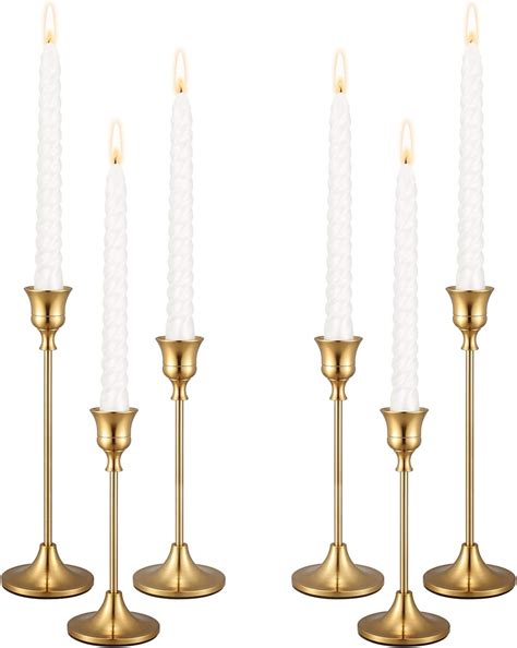 Buy PNAVMG Candle Holders,Set of 6 Candlestick Holders for Taper ...