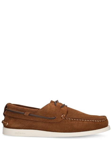 KITON - Suede Boat Shoe Loafers Kiton