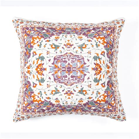 Floral Medallion Cream Rug Design Cushion Cover