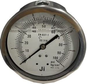 Japsin instrumentation Pressure Gauge, 4" Dial, 0-7 Kg/Cm2, Back Entry ...