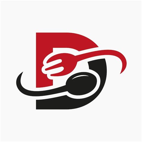 La lettre D du logo du restaurant combinée à l'icône de la fourchette ...