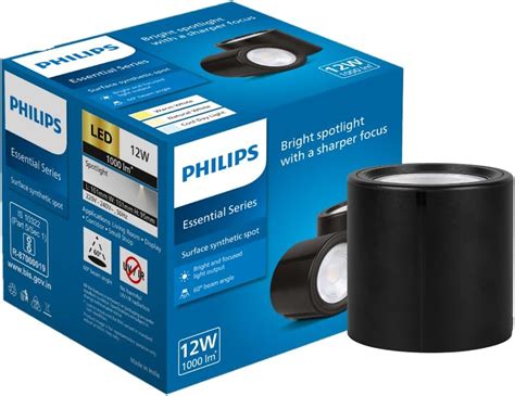 Mufasa 12 Watts Black Body LED Round Surface Light Cylindrical Shape ...