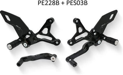 CNC Racing RH heel guard kit for rearsets PE228/PE229, Black | PES03B