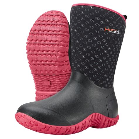 HISEA Women's Rubber Garden Boots Waterproof Insulated Yard Gardening ...