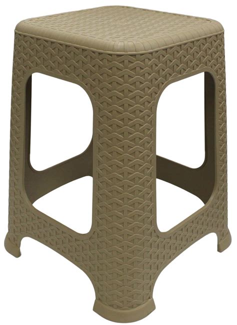 Newmark Large Rattan Stackable Stools Step Stool Plastic Indoor Outdoor ...
