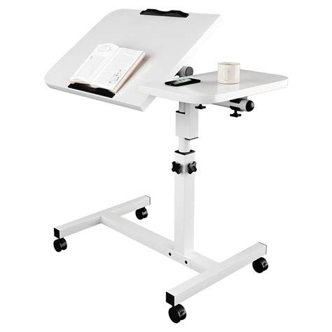 Ggerou Overbed Laptop Table Height Adjustable With Wheels Overbed Table ...
