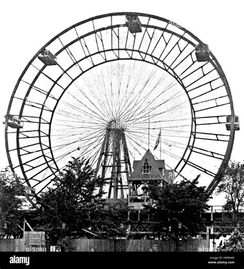 Columbian Expo, Constructing World's First Ferris Wheel, 1893 Stock ...
